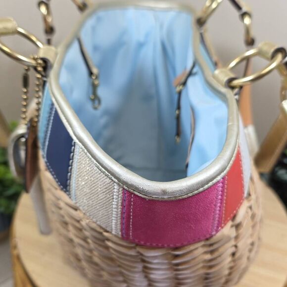 Coach Rare Vintage Legacy Lily Straw Tote - Picture 11 of 16